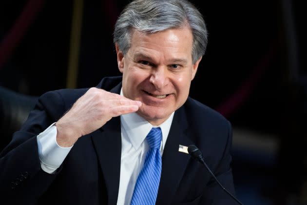 FBI Director Christopher Wray says the bureau has more than doubled the number of personnel investigating domestic terrorism threats. (Photo: Tom Williams via Getty Images)