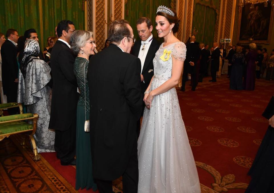 Kate Middleton Dazzles in Sequined Gown at White Tie Reception