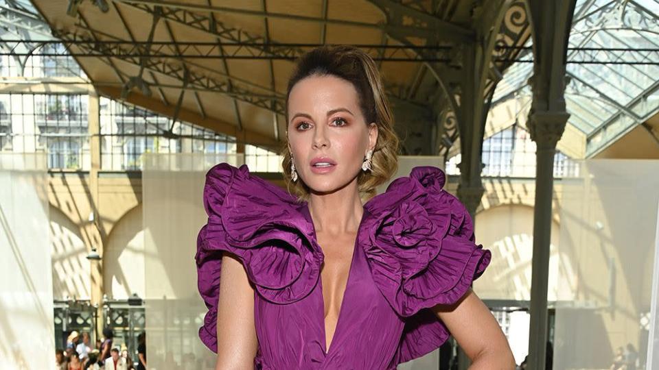 PARIS, FRANCE - JULY 06: (EDITORIAL USE ONLY - For non-editorial use, please ask Fashion House for approval) Kate Beckinsale attends the Elie Saab Haute Couture Fall Winter 2022 2023 show as part of Paris Fashion Week Paris on July 06, 2022 in Paris, France.  (Photo by Pascal Le Segretain/Getty Images)