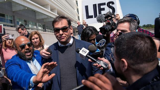 PHOTO: U.S. Representative George Santos leaves Central Islip Federal Courthouse in Central Islip, New York, May 10, 2023. (Eduardo Munoz/Reuters)