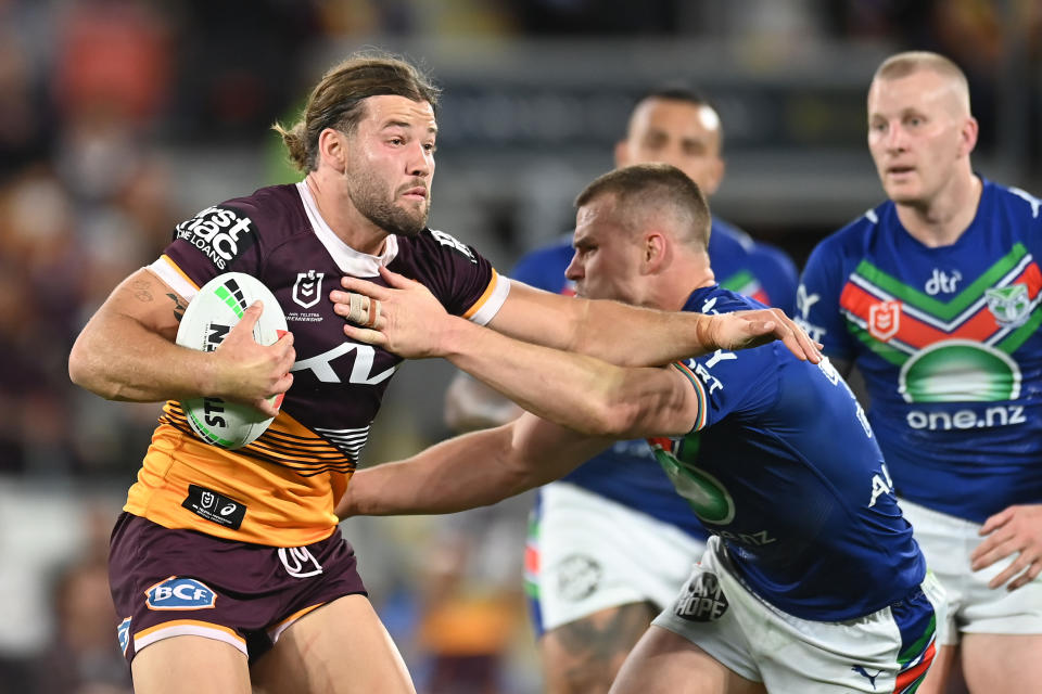 Patrick Carrigan, pictured here in action for the Brisbane Broncos in the NRL.