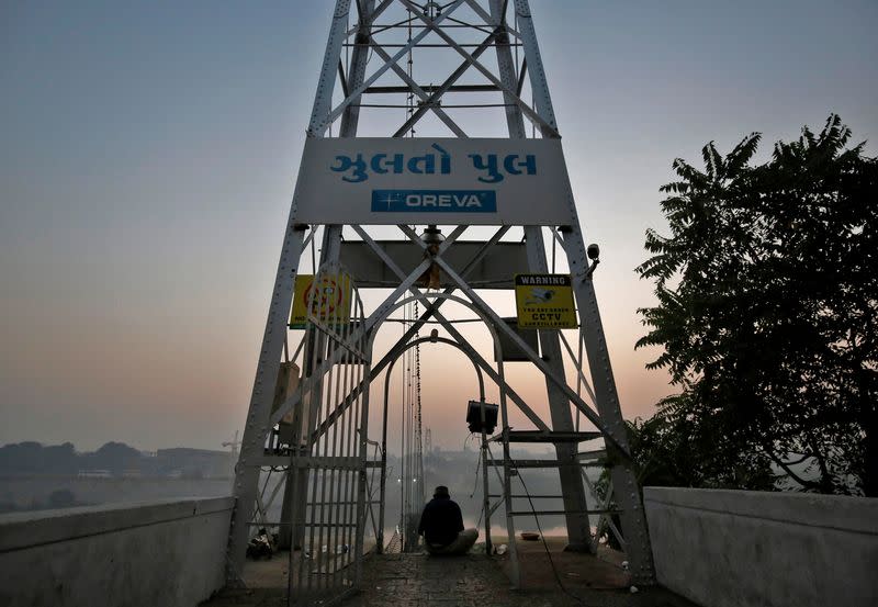 Aftermath of collapse of suspension bridge in Morbi town