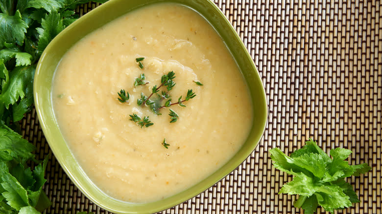 bowl of celeriac soup