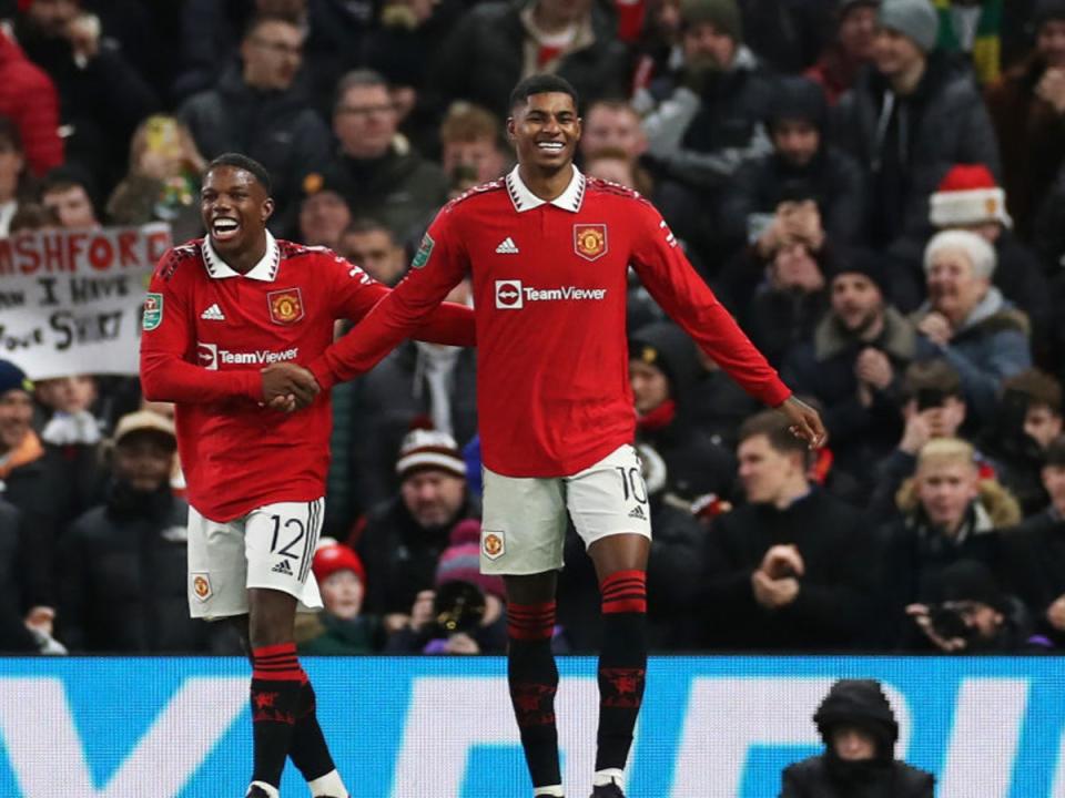 Marcus Rashford of Manchester United celebrates scoring against Burnley (Getty Images)