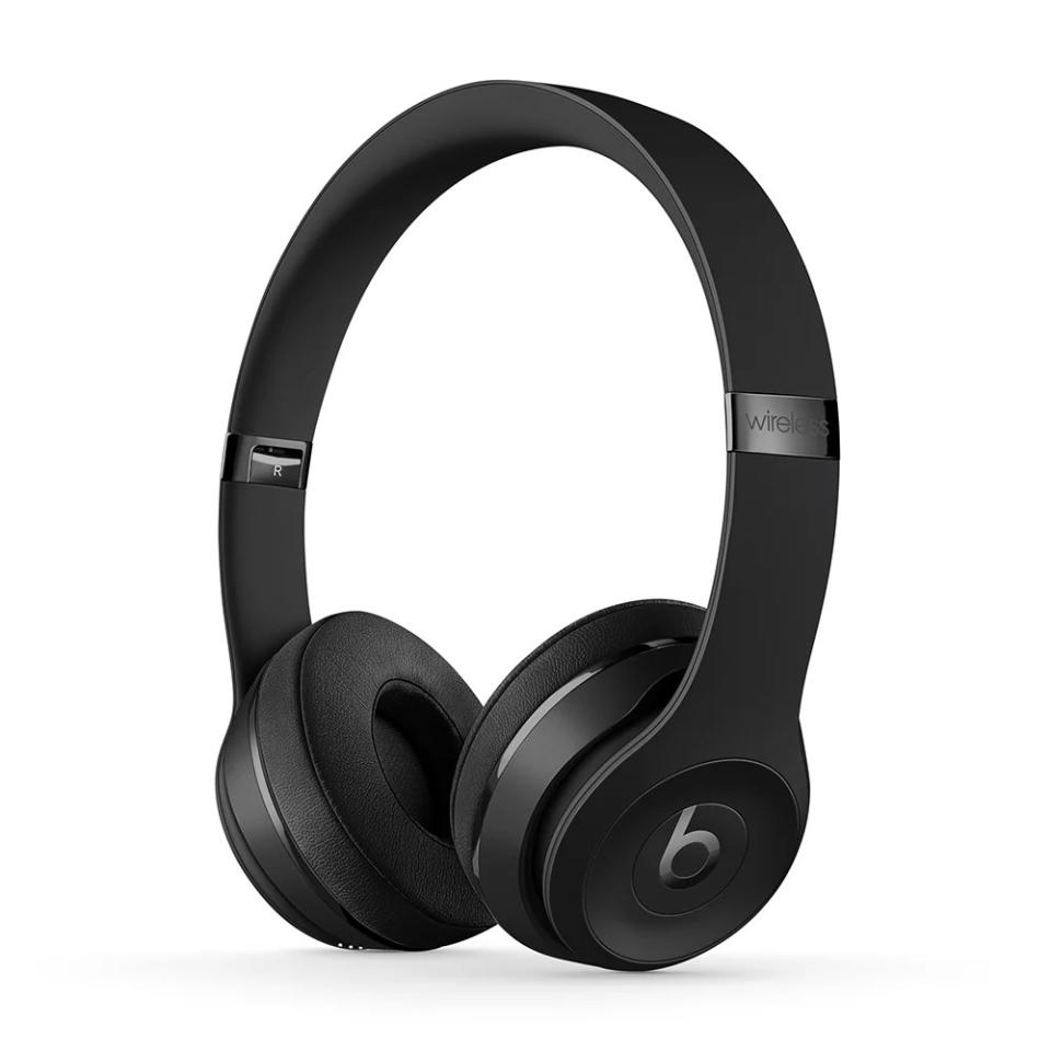 black wireless over-ear headphones