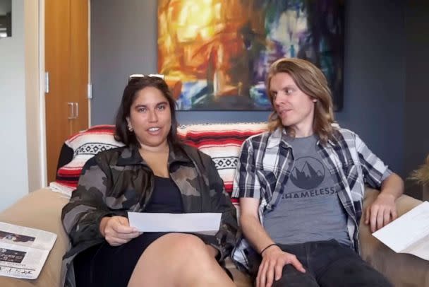 PHOTO: Former Houghton University employees Raegan Zelaya, left, and Shua Wilmot, in an image from a YouTube interview, April 22, 2023, after they were fired from the school. (Malcolm Davon Smith via AP)