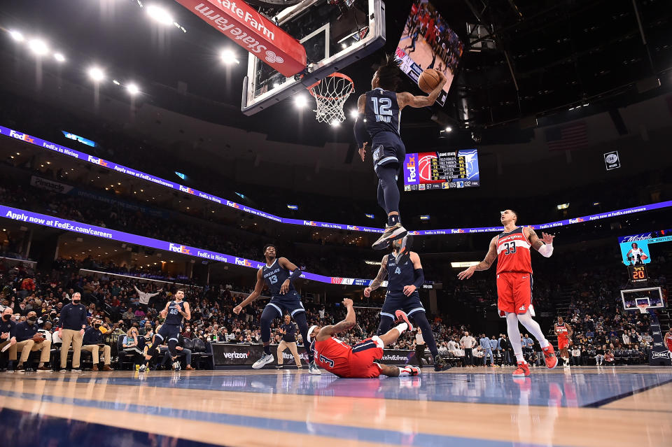 曼非斯灰熊頭牌Ja Morant（灌籃者）。（Photo by Justin Ford/Getty Images）