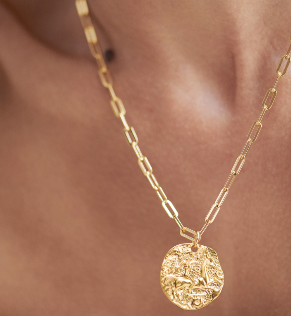 Goddess Coin Paperclip Chain Necklace. (PHOTO: Monica Vinader)