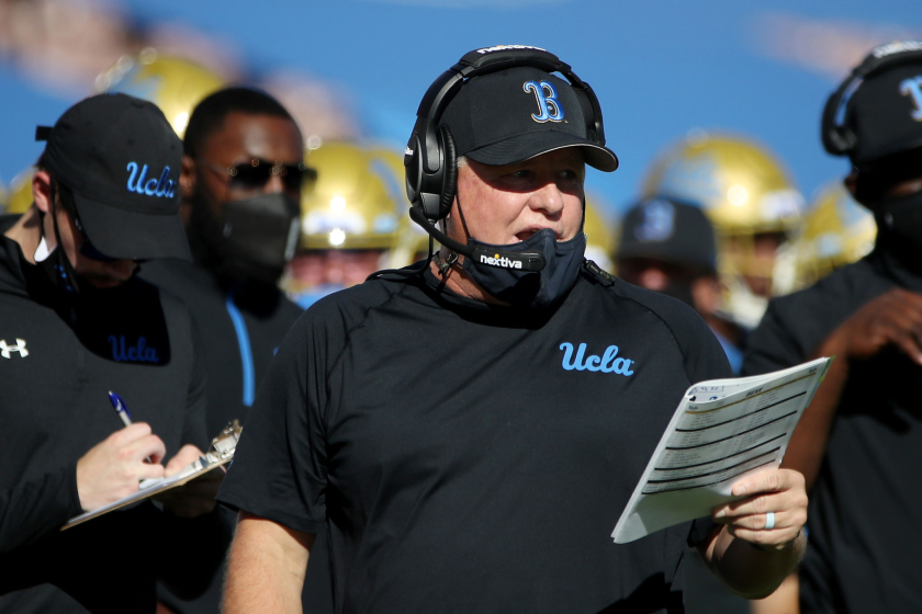 PASADENA, CALIFORNIA - NOVEMBER 15: Head coach Chip Kelly of the UCLA Bruins.