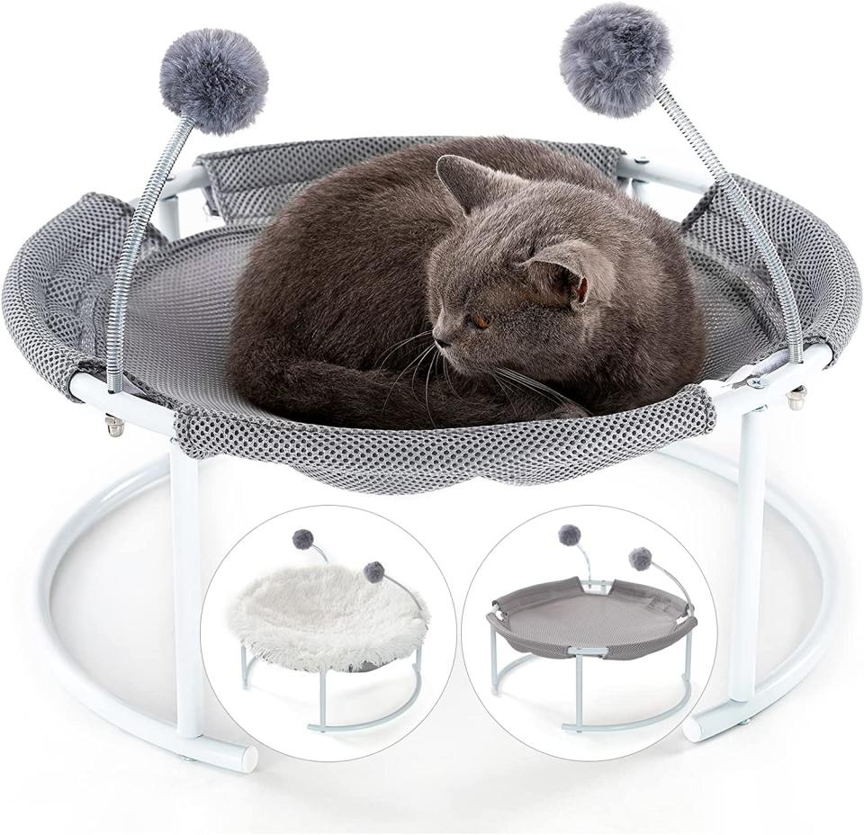 Kenyone Elevated Pet Breathable Washable Hammock Bed for Cat