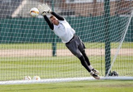 Football Soccer - Liverpool Training - Liverpool Training Ground - 13/4/16 Liverpool's Simon Mignolet during training Action Images via Reuters / Craig Brough Livepic