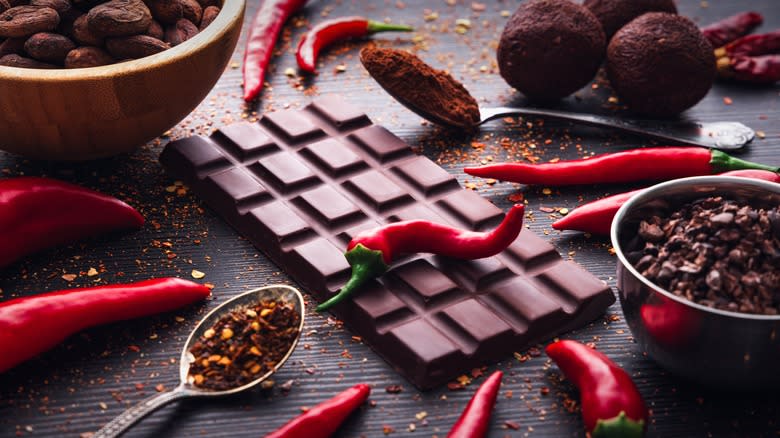 Chocolate and chili peppers
