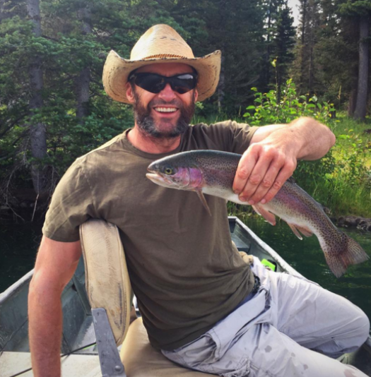 <p>In New Mexico filming <em>Logan </em>last August — can’t you tell by the Wolverine beard?<i> — </i>the Australian actor caught his own din-din. “First catch of the day!” Jackman wrote as he proudly posed next to his prize. (Photo: <a rel="nofollow noopener" href="https://www.instagram.com/p/BIuZKojj9x3/?taken-by=thehughjackman&hl=en" target="_blank" data-ylk="slk:Hugh Jackman via Instagram;elm:context_link;itc:0;sec:content-canvas" class="link ">Hugh Jackman via Instagram</a>) </p>