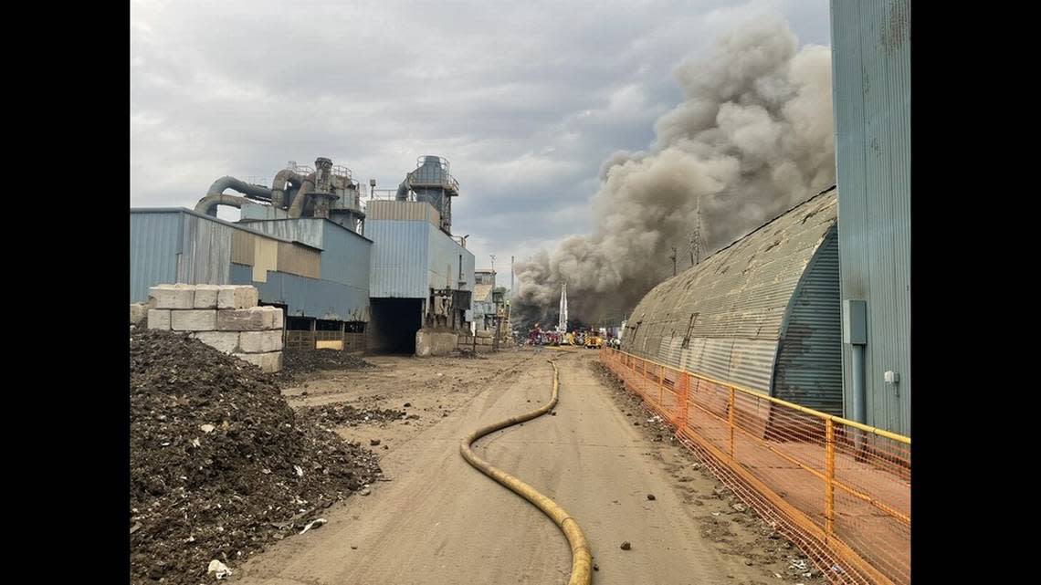 The smoke billowing from the Kansas City, Kansas, recycling center Friday morning could be seen for miles, according to Assistant Chief Scott Schaunaman, a spokesman with the Kansas City, Kansas Fire Department. Submitted by Scott Schaunaman