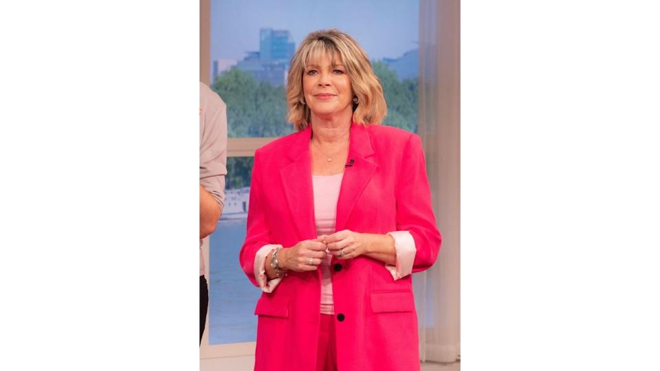 Ruth Langsford wearing pink blazer on This Morning 