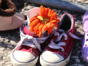 <p>A makeshift memorial has been set up in front of the Ontario Legislature in memory of the 215 children whose bodies were recently discovered on the grounds of a residential school in Kamloops, B.C. (Michael Charles Cole/CBC)</p> 