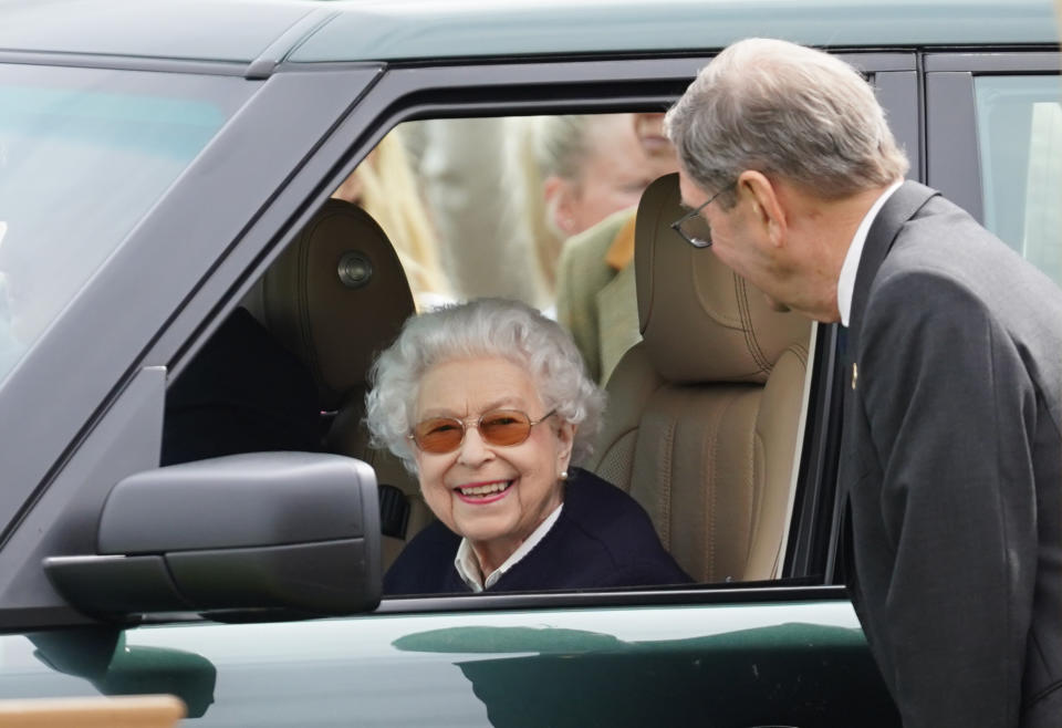 The Queen was seen laughing and chatting with officials. (Photo by Steve Parsons/PA Images via Getty Images)