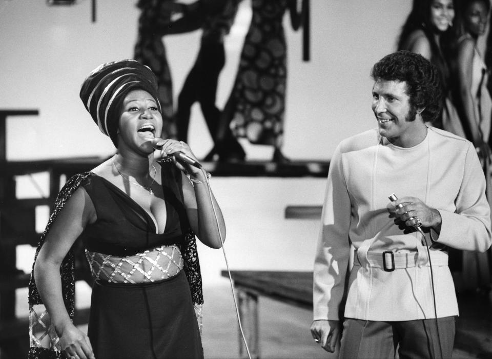 Aretha Franklin and Tom Jones on Jones’s TV show in 1970.