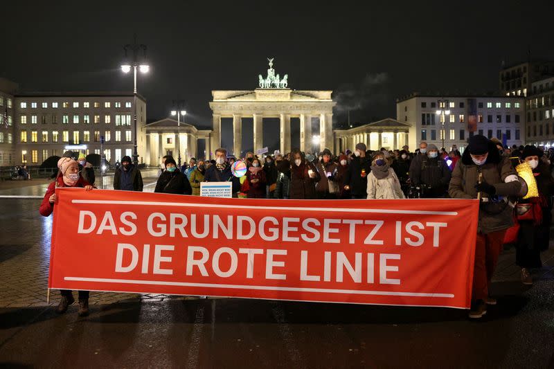 FILE PHOTO: Protest against COVID-19 measures in Berlin