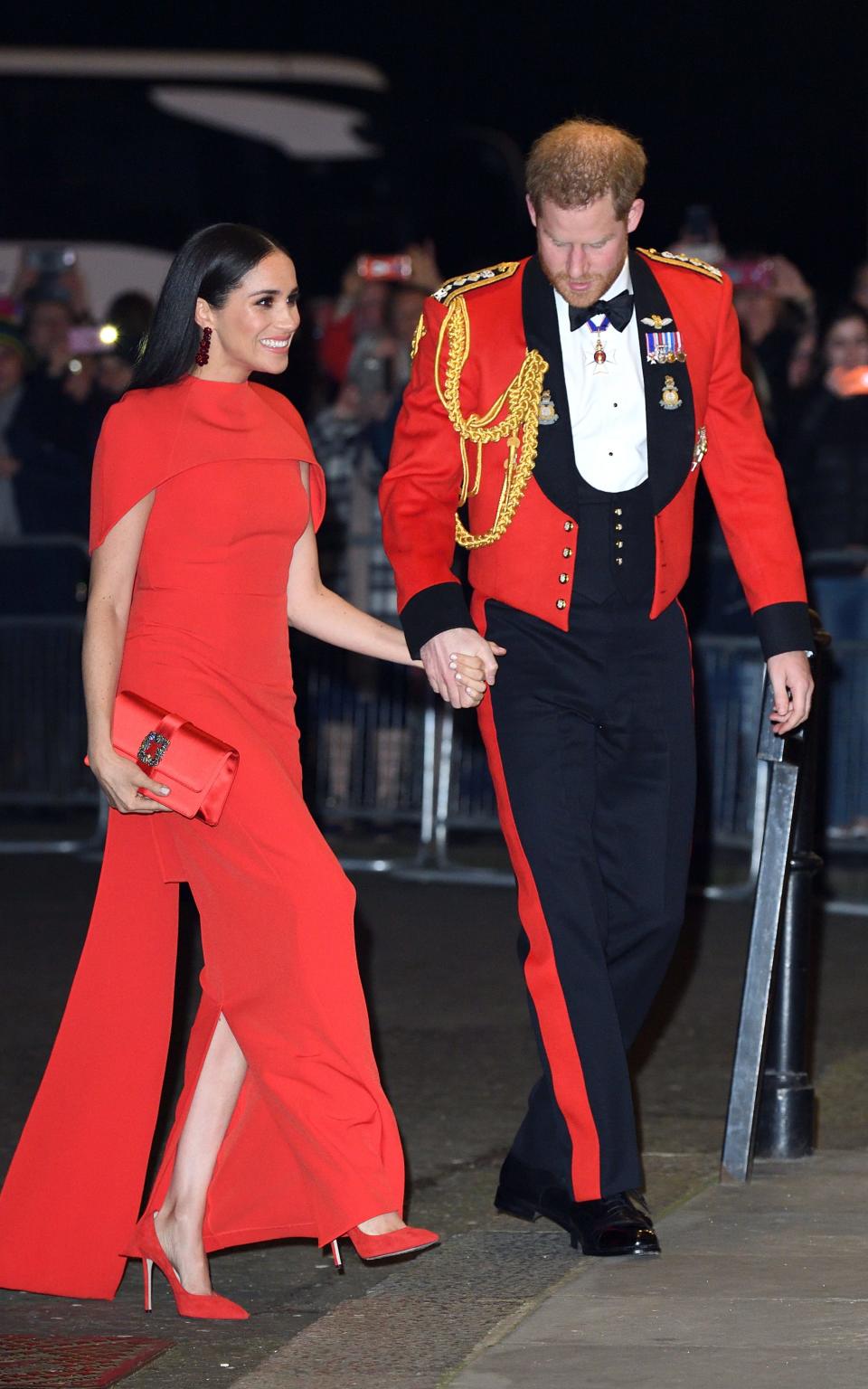 Harry and Meghan arrive at the Mountbatten Festival of Music - Getty