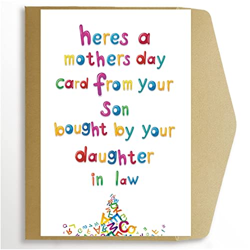 Funny Mother's Day Card from Daughter in Law, Cheeky Mothers Day Cards from Son, Hilarious Mother's Day Card Mother in Law…
