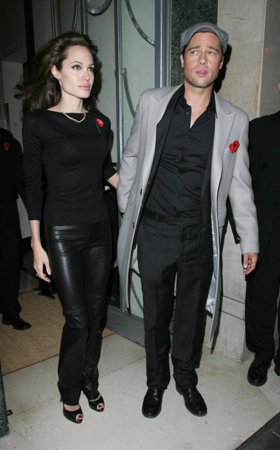 Angelina Jolie and Brad Pitt leaving Claridge's hotel Mayfair in 2007