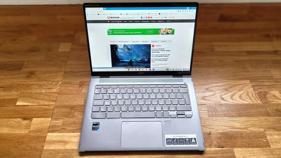 Acer Chromebook Spin 714 review; a grey laptop