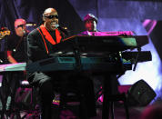 Stevie Wonder performs at A Decade of Difference: A Concert Celebrating 10 Years of the William J. Clinton Foundation on October 15, 2011, at the Hollywood Bowl, Los Angeles. (Photo by Handout/Getty Images for Control Room)