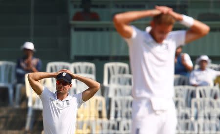 Cricket - India v England - Fifth Test cricket match - M A Chidambaram Stadium, Chennai, India - 19/12/16. England's captain Alastair Cook reacts in the field. REUTERS/Danish Siddiqui