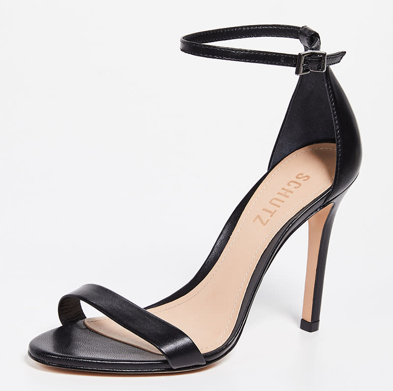 Schutz Cadey Lee sandals, black sandals, thin strap