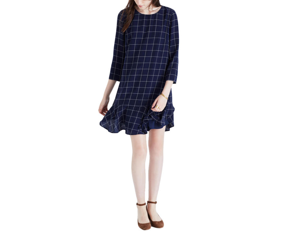 Madewell Silk Ruffle-Hem Dress