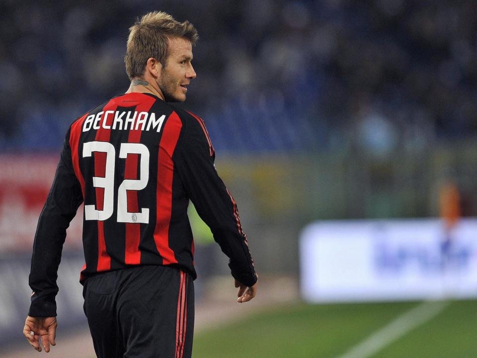 AC Milan's English midfielder David Beckham walks on the pitch during his team's Italian serie A football match against Lazio on February 1, 2009 at the Olympic stadium in Rome.