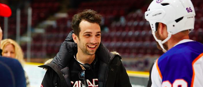 Jay Baruchel on the set of <i>Goon: Last of the Enforcers</i> (Photo: Momentum Pictures)