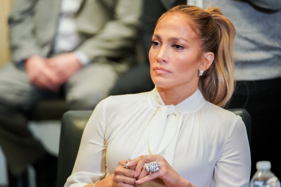 Jennifer Lopez, pictured here earlier this month, has joined the #MeToo conversation. Source: Getty