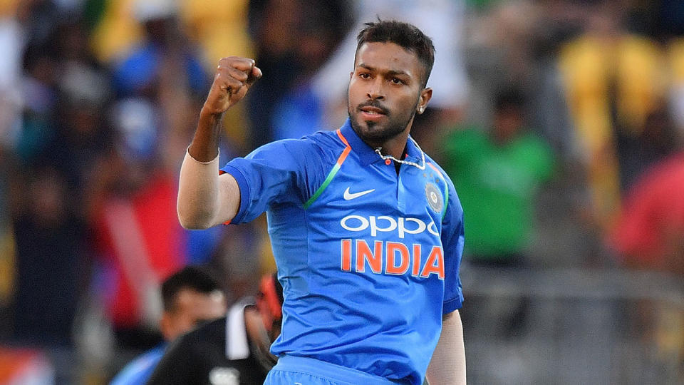 Pandya in action in the recent ODI series against New Zealand. Pic: Getty