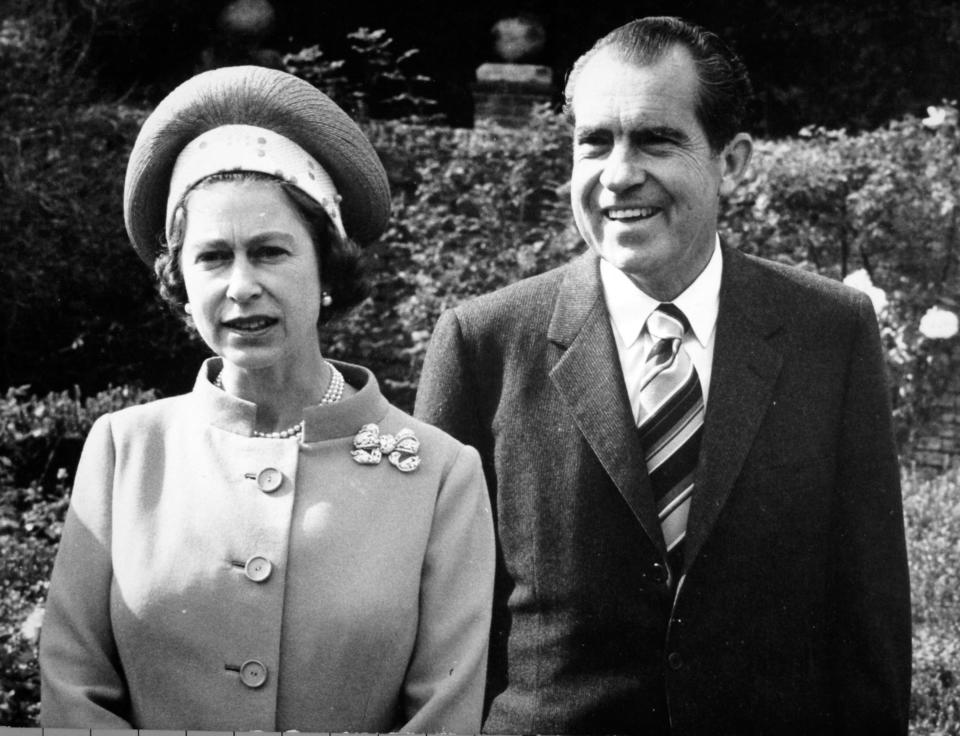 The Queen and Nixon, in 1970 (PA)