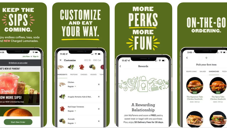 Panera bread app promotional material