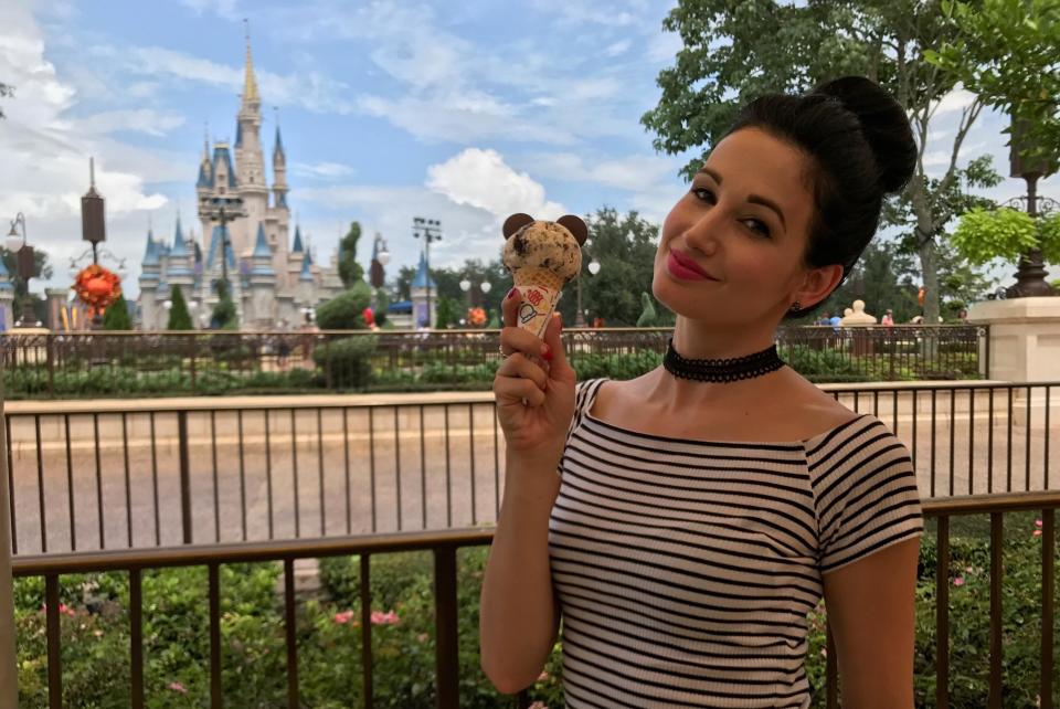 Amie Harwick at Disneyland during her first date with Drew Carey. / Credit: Robert Coshland