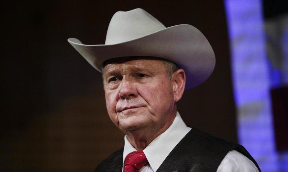 Roy Moore speaks at a rally, in Fairhope, Alabama on 25 September 2017.