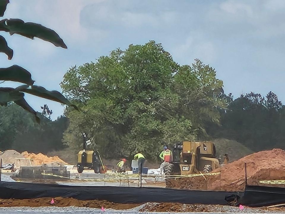 Construction is ongoing at the site of the new Buc-ee's travel center in Harrison County, Miss., the state's first, on Friday, June 7, 2024.