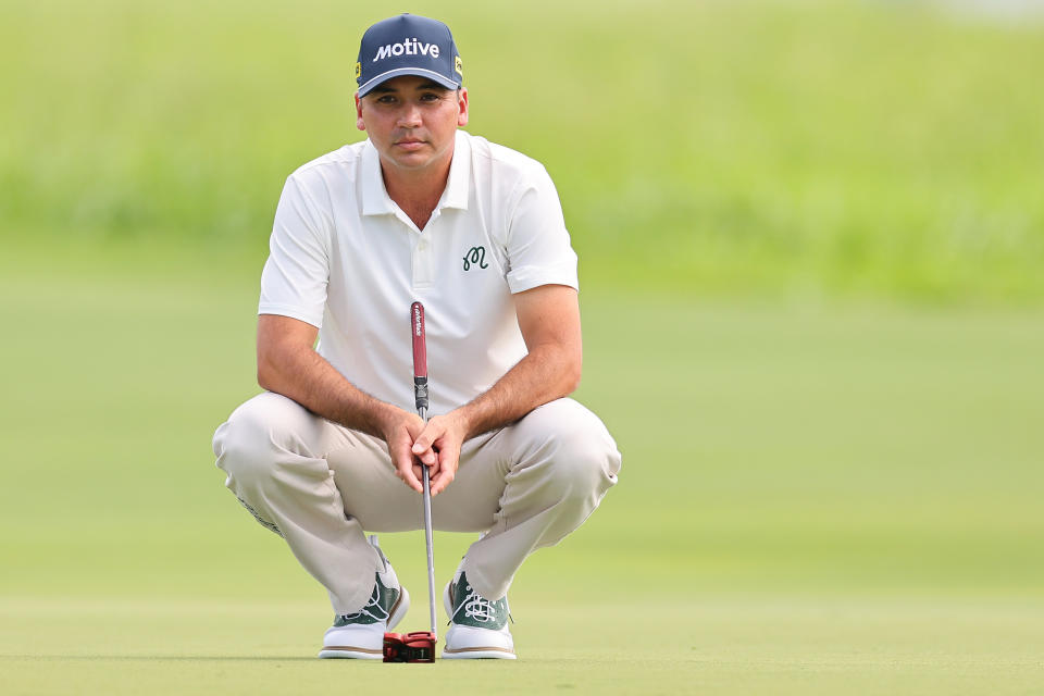 Jason Day of Australia prepares to putt on the second green during the first round of The Sentry at Plantation Course at Kapalua Golf Club on January 04, 2024 in Kapalua, Hawaii. (Photo by Michael Reaves/Getty Images)