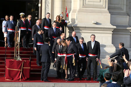 Ministers attend their swearing-in ceremony at the government palace in Lima, September 17, 2017. REUTERS/Guadalupe Pardo