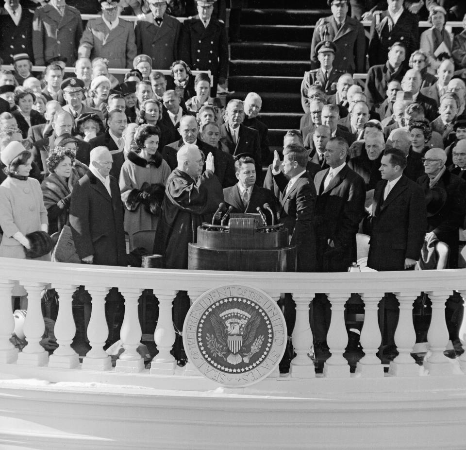 John F. Kennedy Taking Oath (Bettmann / Bettmann Archive)