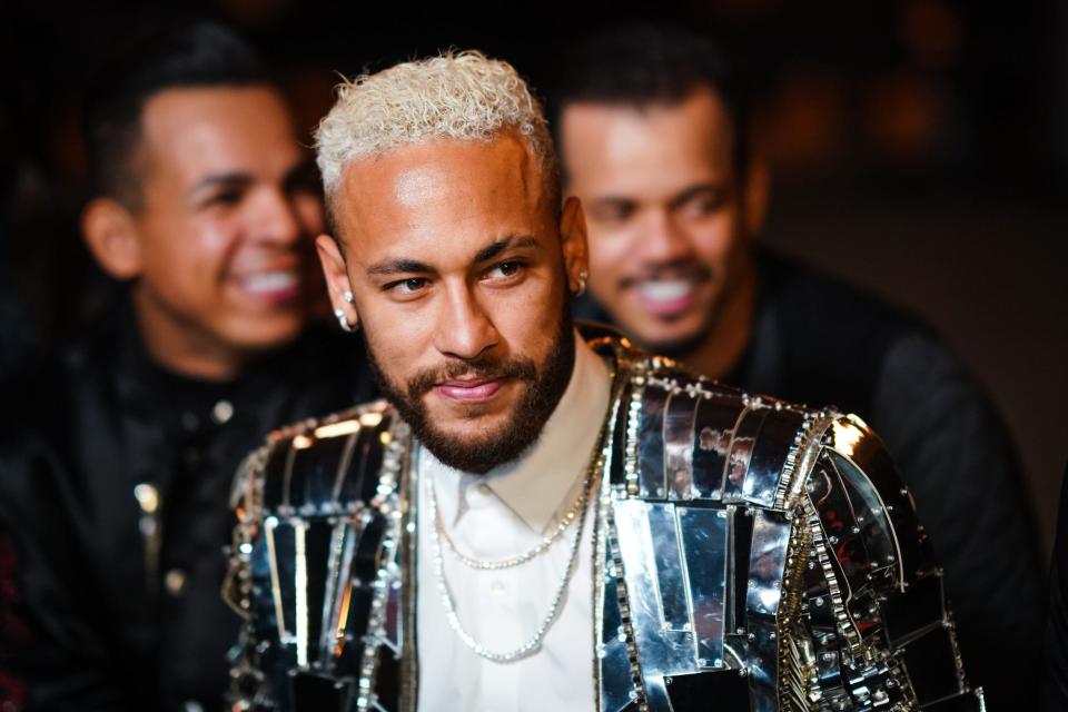 Neymar attends the Balmain Menswear Fall/Winter 2020-2021 show as part of Paris Fashion Week.