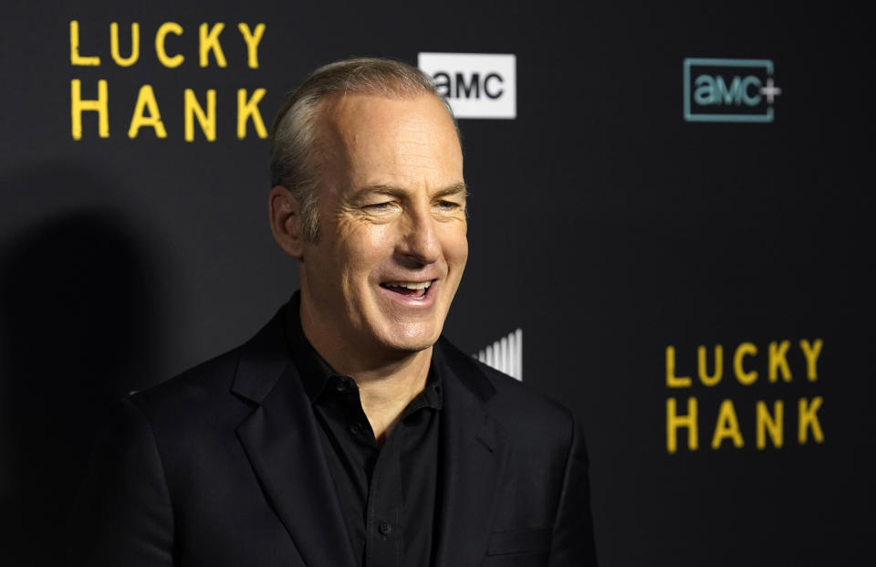 Bob Odenkirk, the star and executive producer of the AMC television series "Lucky Hank," poses at the premiere of the series, Wednesday, March 15, 2023, at the London Hotel in West Hollywood, Calif. (AP Photo/Chris Pizzello)