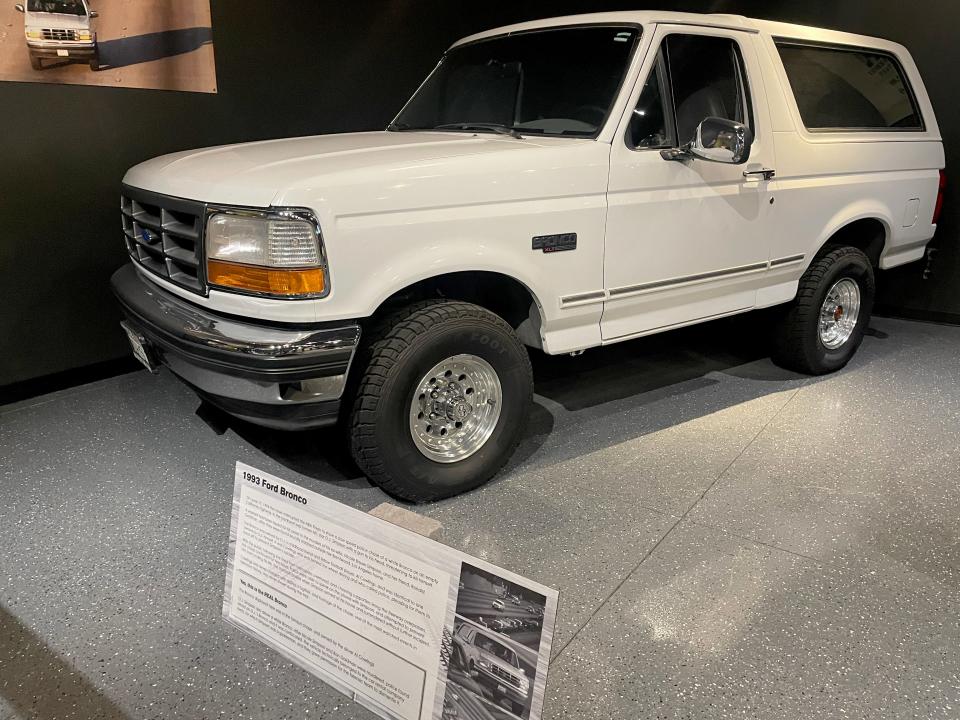 O.J. Simpson's infamous "getaway" Ford Bronco went from Los Angeles freeways to the Alcatraz East Crime Museum in Pigeon Forge, Tennessee. Photographed August 6, 2023.