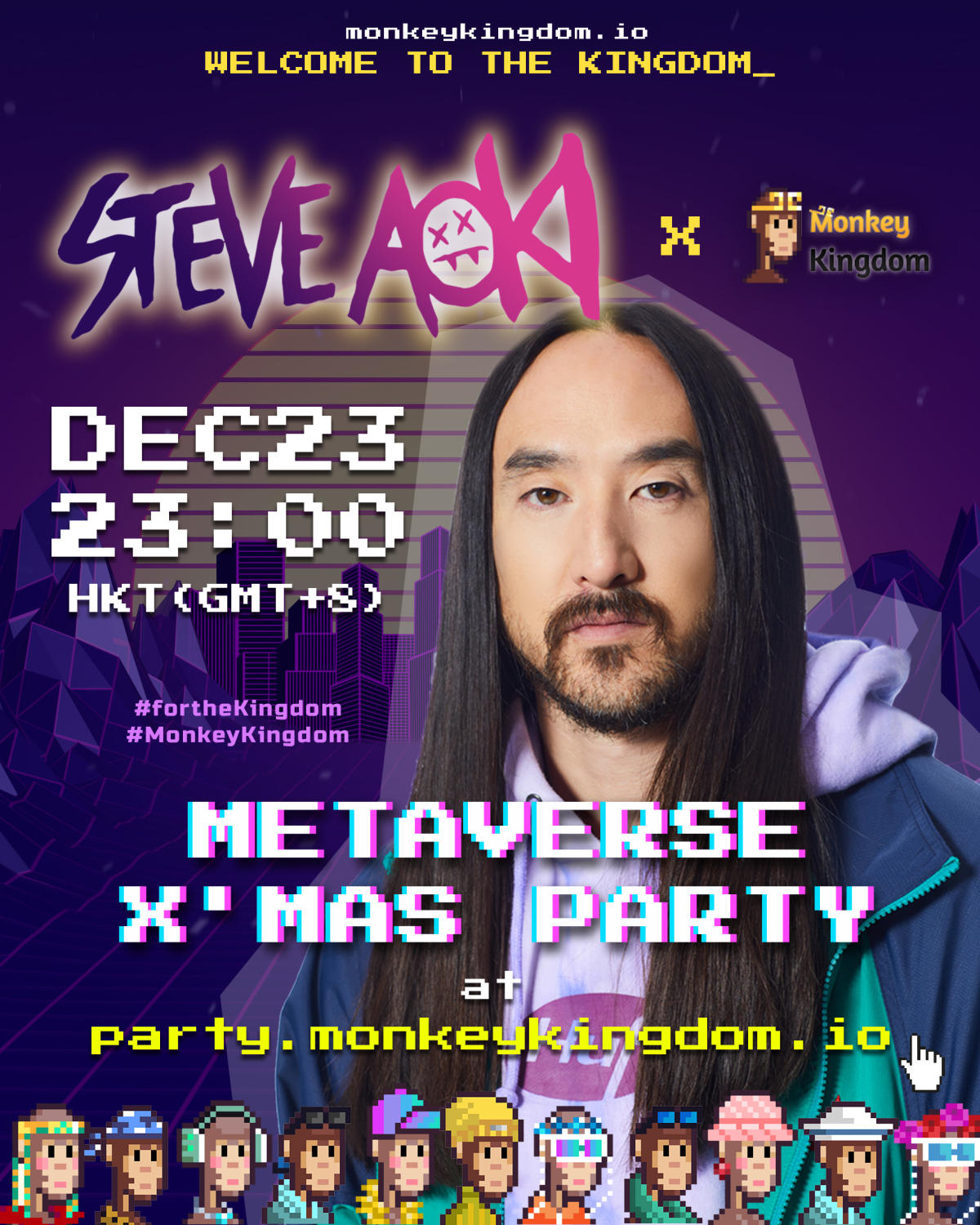 Steve Aoki Partners with Monkey Kingdom NFTs to Bring His DJ Set to the ...