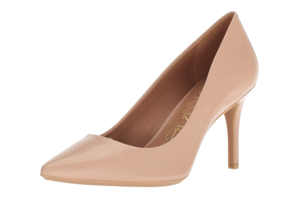 calvin klein, pumps, nude