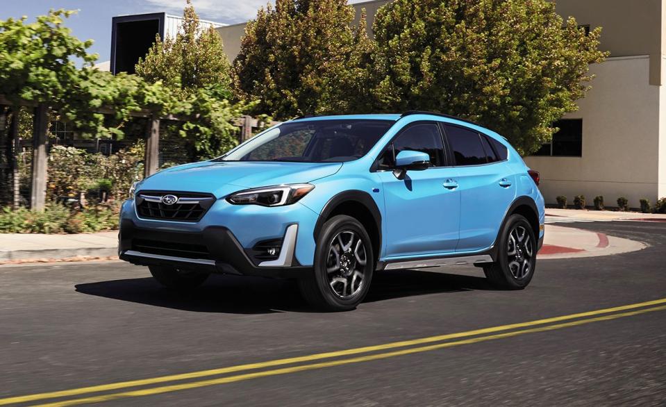 <p>The <a href="https://www.caranddriver.com/subaru/crosstrek" rel="nofollow noopener" target="_blank" data-ylk="slk:Subaru Crosstrek;elm:context_link;itc:0;sec:content-canvas" class="link ">Subaru Crosstrek</a> Hybrid is an impressive fuel-sipper with an EPA-estimated 90 MPGe combined mileage. This little hybrid goes far, and it's one of the safest subcompact crossovers for sale today. The Crosstrek earned Good and Superior <a href="https://www.iihs.org/ratings/vehicle/subaru/crosstrek-hybrid-4-door-wagon/2021" rel="nofollow noopener" target="_blank" data-ylk="slk:IIHS ratings in every test;elm:context_link;itc:0;sec:content-canvas" class="link ">IIHS ratings in every test</a>. With an extra credit given for easy-to-access child-seat anchors. The model is so closely related to the Subaru Impreza sedan and hatchback that both models share the same ratings. We crashed our long-term Subaru Impreza hatchback a <a href="https://www.caranddriver.com/features/a24511826/safety-features-automatic-braking-system-tested-explained/" rel="nofollow noopener" target="_blank" data-ylk="slk:crash mitigation comparison test;elm:context_link;itc:0;sec:content-canvas" class="link ">crash mitigation comparison test</a>. Of the four cars, the Crosstrek was the only vehicle to avoid a collision using its EyeSight Driver Assist at 45 mph. The <a href="http://caranddriver.com/cadillac/ct6" rel="nofollow noopener" target="_blank" data-ylk="slk:Cadillac CT6;elm:context_link;itc:0;sec:content-canvas" class="link ">Cadillac CT6</a>, <a href="https://www.caranddriver.com/tesla/model-s" rel="nofollow noopener" target="_blank" data-ylk="slk:Tesla Model S;elm:context_link;itc:0;sec:content-canvas" class="link ">Tesla Model S</a>, and <a href="https://www.caranddriver.com/toyota/camry" rel="nofollow noopener" target="_blank" data-ylk="slk:Toyota Camry;elm:context_link;itc:0;sec:content-canvas" class="link ">Toyota Camry</a> all hit the target at lower speeds. The Crosstrek Hybrid is the most expensive version of the model, and as such includes a bunch of safety features optional in lower trims. Every Crosstrek Hybrid has EyeSight Driver Assist that includes automatic emergency braking, lane-keeping assist and lane-departure warning, as well as high-beam assist, blind-spot detection, cross-traffic alert. The Crosstrek Hybrid will also alert you if a pedestrian is walking near the vehicle if you're traveling under 20 mph. </p><p> <a class="link " href="https://www.caranddriver.com/subaru/crosstrek" rel="nofollow noopener" target="_blank" data-ylk="slk:CROSSTREK INFO;elm:context_link;itc:0;sec:content-canvas">CROSSTREK INFO</a> </p>