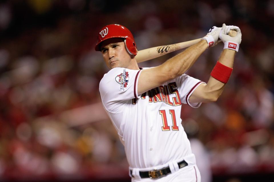 National League All-Star Ryan Zimmerman of the Washington Nationals takes a practice swing during the 2009 MLB All-Star Game at Busch Stadium on July 14, 2009 in St Louis, Missouri.